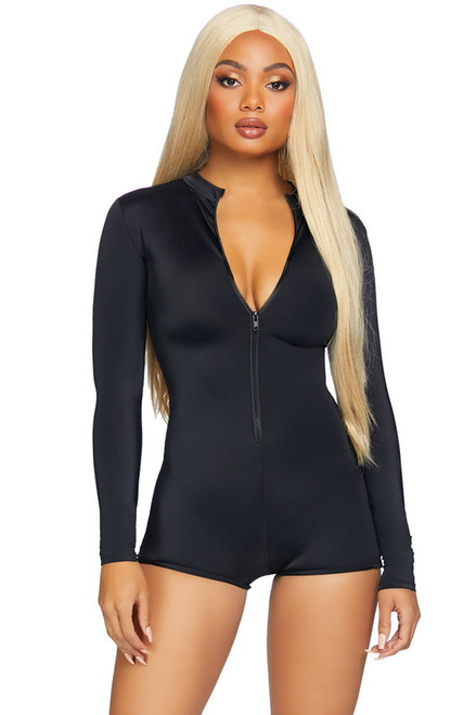 Zipper Front Long Sleeved Romper Blowout Deal