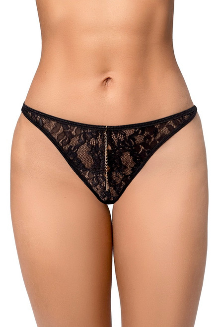 Cute & Comfortable Black Lace Open Crotch Thong Blowout Deal