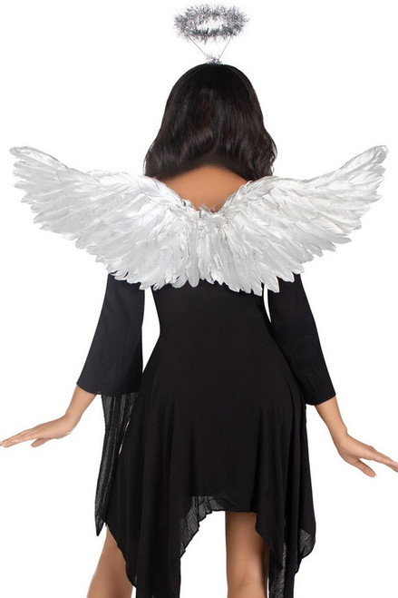 Silver Metallic Angel Wings & Halo Blowout Deal