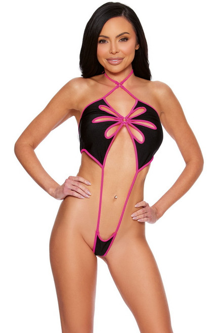 Halter Black Flower Sling Teddy