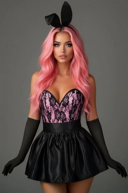 Pink Boudoir Bunny Corset Costume