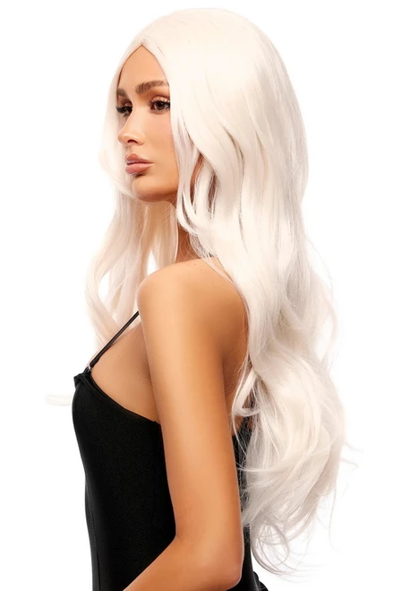 Platinum Blonde Wavy Costume Wig