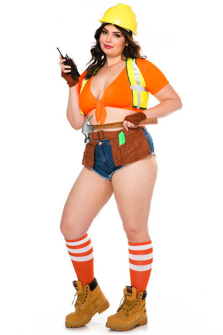 Plus Size Cheeky Construction Cutie Costume
