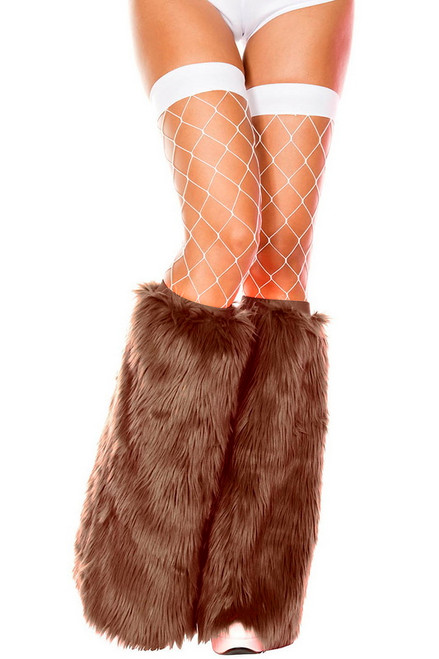 Coffee Furry Leg Warmers