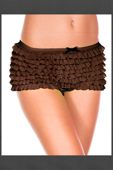 Chocolate Soft & Bouncy Ruffle Tanga