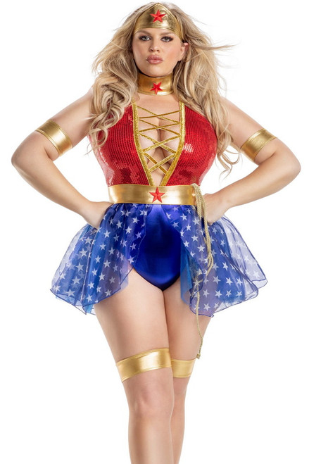 Plus Size Wonder Lady Halloween Costume