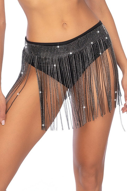 Diamonds Dancing Fringe Rhinestone Skirt