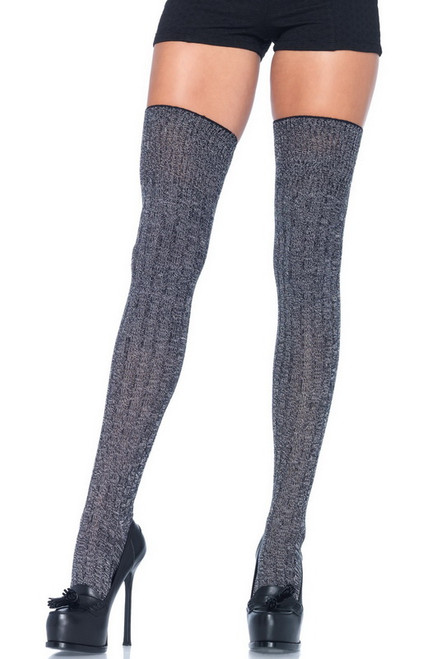 Heather Rib Knit Thigh Highs