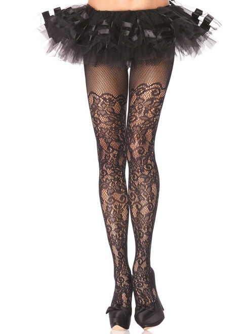 Floral Vine Net Pantyhose