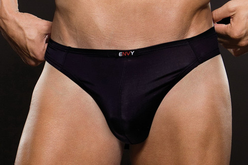 Men's Envy Black Microfiber Thong