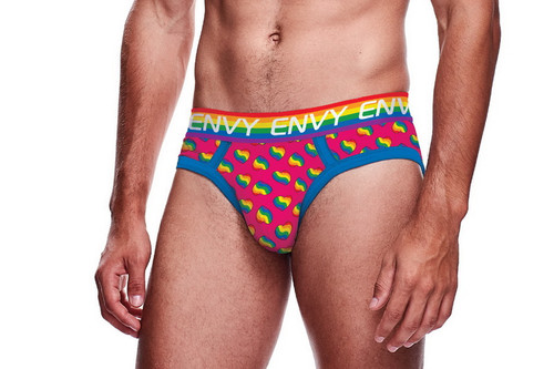 Men's Rainbow Hearts Brief