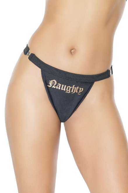 Black Naughty For You Thong