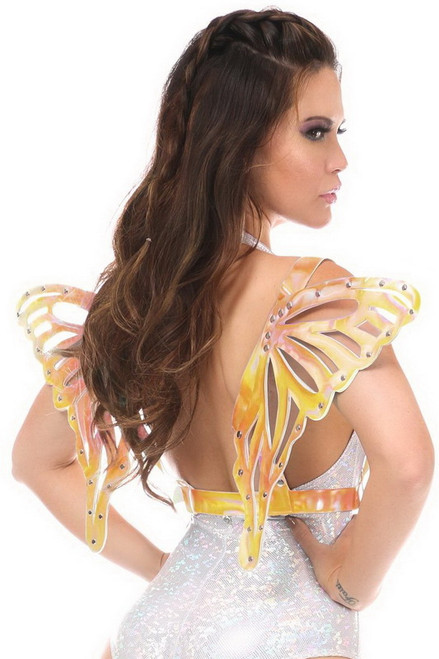 Yellow & Pink Holo Large Butterfly Wing Body Harness