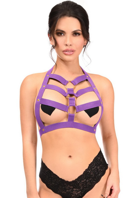 Plus Size Dark Purple Stretchy Body Harness