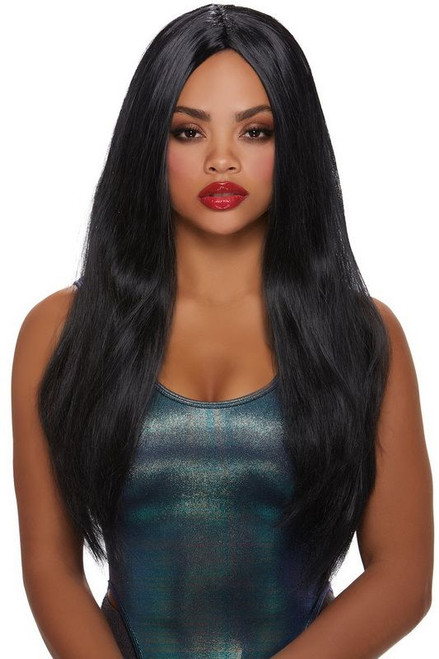 Long Black Straight Wig Spicy Lingerie 
