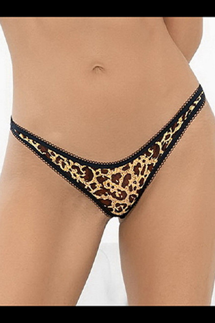 Leopard Print Open Crotch Panty