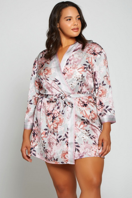 Plus Size Mauve Satin Leanne Robe