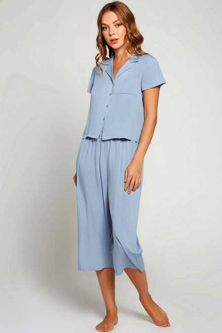 Blue Renee Button Up Pajama Top