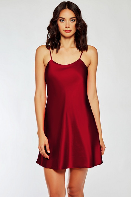 Burgundy Classic Satin Chemise