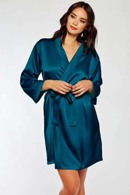 Peacock Classic Satin Robe