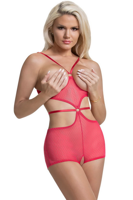 Pink Diamond Girl Cupless & Crotchless Romper