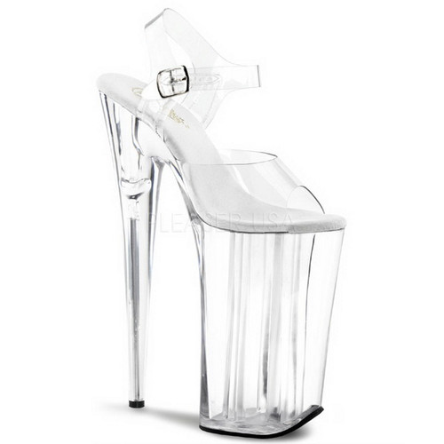 10" Heel Clear Ankle Strap Sandals