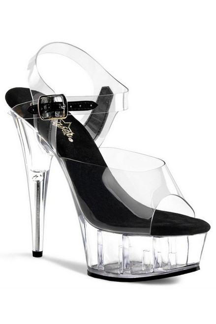 Clear Peep Toe 6" Stiletto Heels