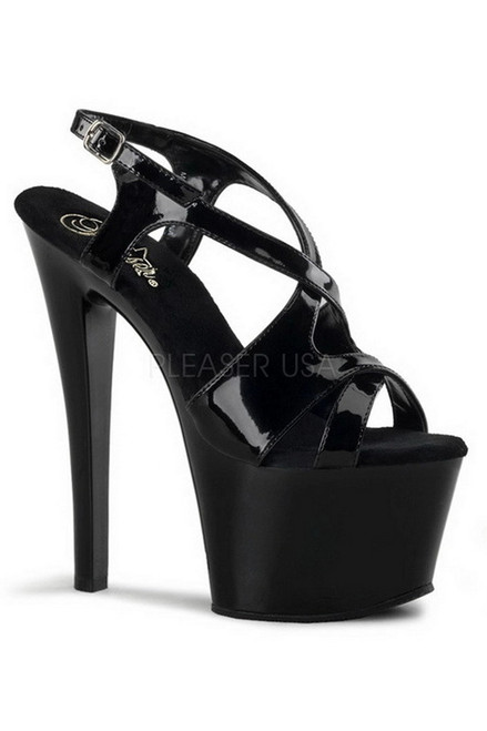 7" Stiletto Heel Criss-Cross Sling Back Sandals