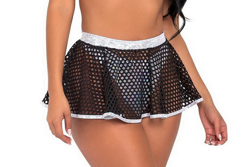 Black Fishnet Mini Skirt