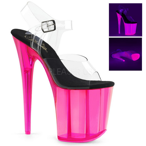 8" UV Neon Ankle Strap Sandal