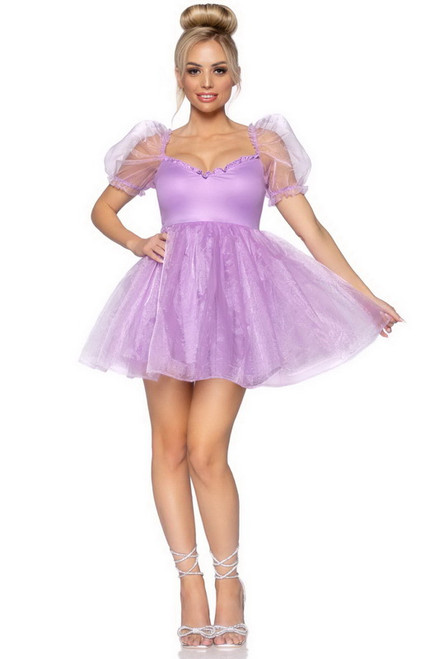 Purple Babydoll Starter Costume Dress