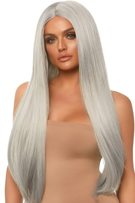 Grey Long Straight Wig Spicy Lingerie 