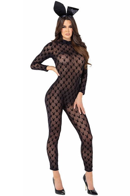 Playboy Bunny Sheer Bodysuit Costume