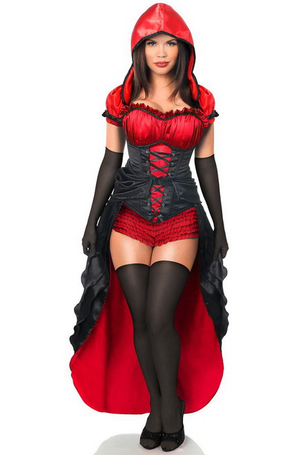 Plus Size Red Hot Riding Hood Halloween Corset Costume
