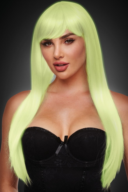 Amber Glow In The Dark Wig