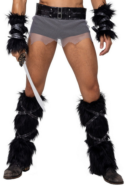 Black Strapped Viking Leg Warmers