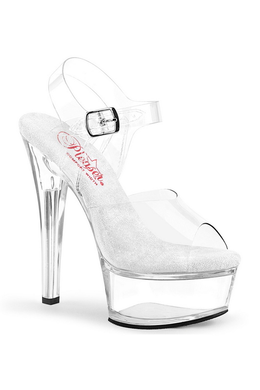 Clear Peep Toe 6" Ankle Strap Sandal