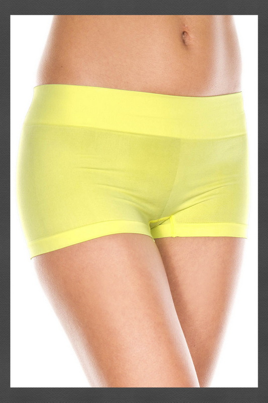 Neon Yellow Stretch Booty Shorts