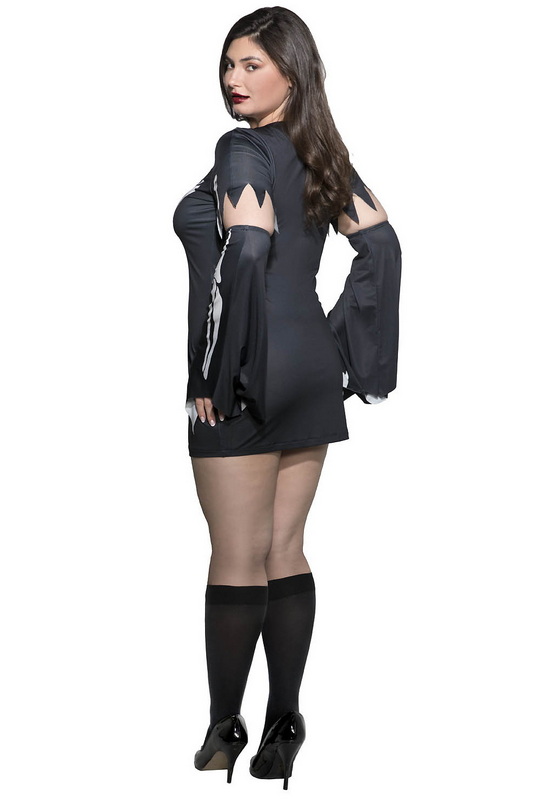 Plus Size Haunted Skull Halloween Costume Dress image 1
