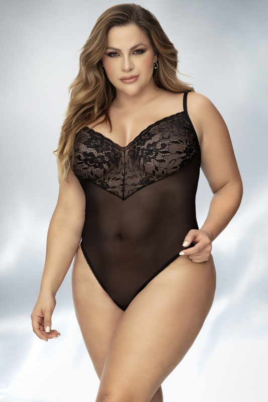 Plus Size Nocturnal Black Lace Classic Lingerie Teddy