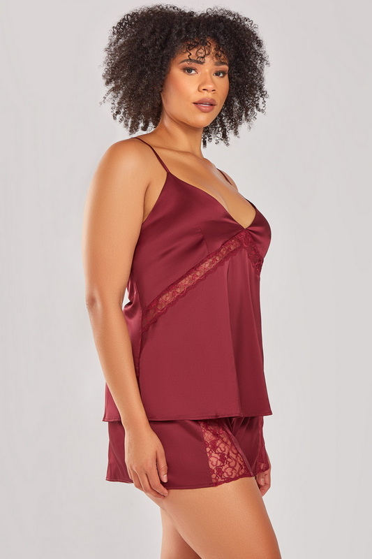Plus Size Layla's Wine Cami & Shorts image 1