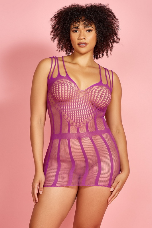 Plus Size Perfectly Purple Heart Attack Lingerie Chemise