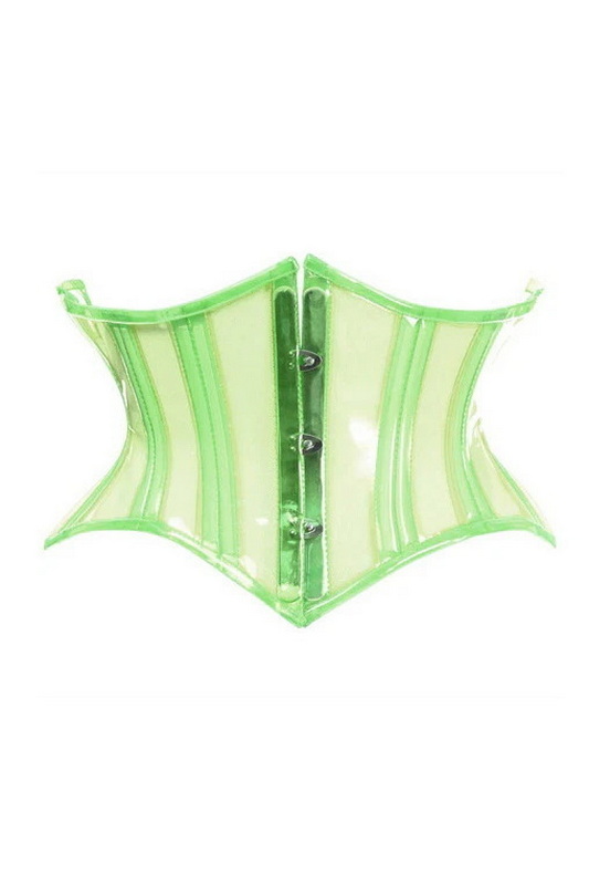 Lavish Clear Green Curvy Cut Mini Cincher Corset