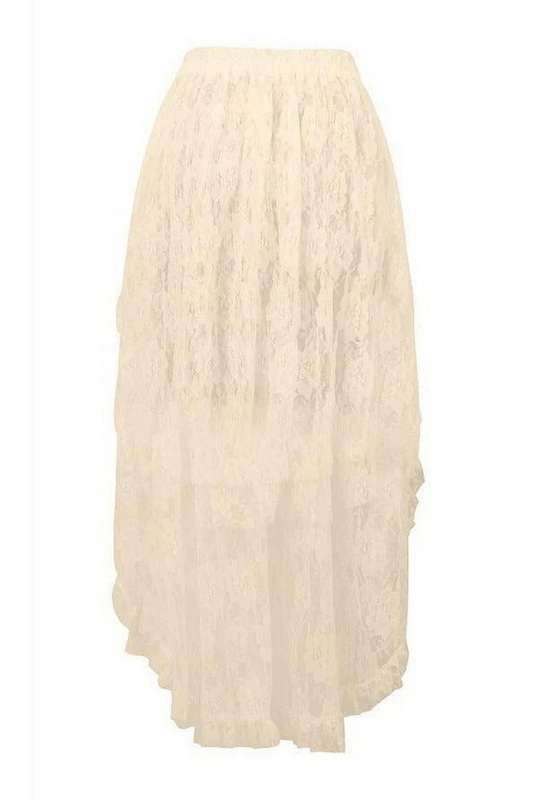 Plus Size Ivory Lace Hi Low Skirt image 1