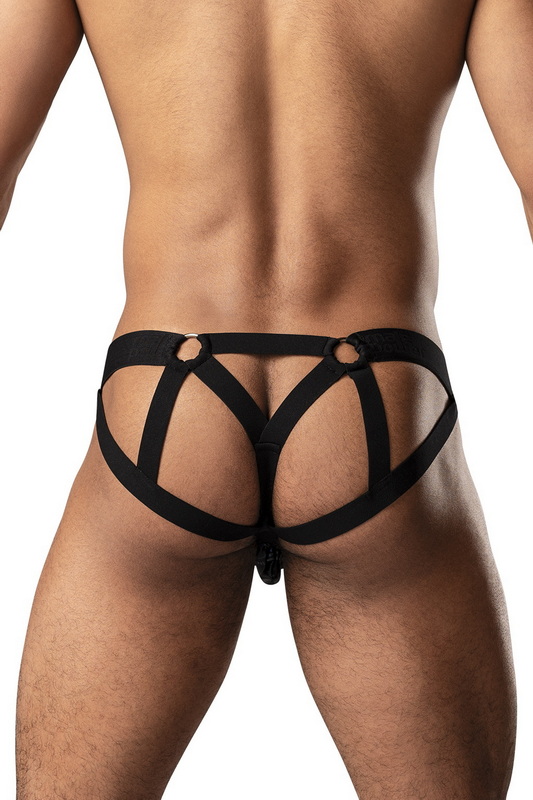 Men's Black KaleiDickscope Strappy Ring Jock image 1