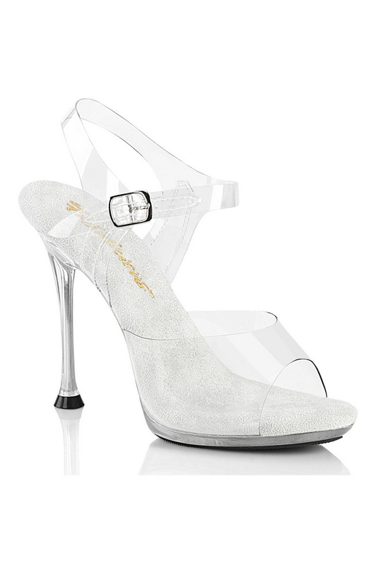 Clear 4 1/2" Mini Platform Ankle Strap Sandal