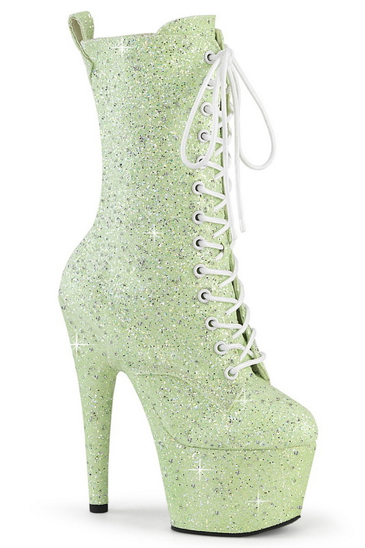 Mint 7" Glitter Lace Up Ankle Boot