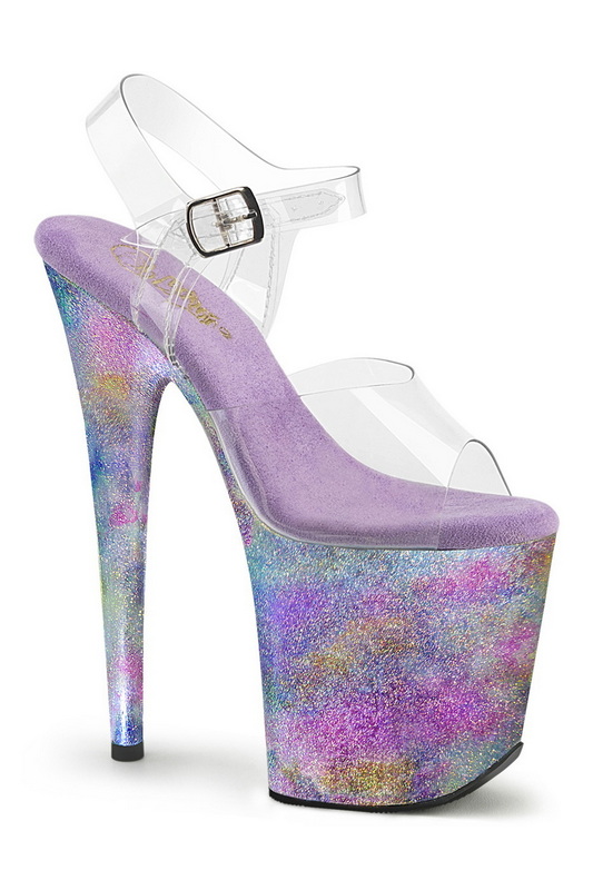 Lavender 8" Metallic Nebula Ankle Strap Sandal