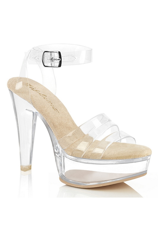 5" Clear & Cream Jelly Band Ankle Strap Sandal