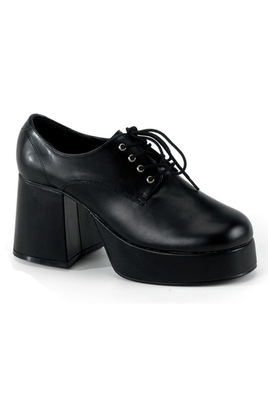 Men's Black Pu 3 1/2" Disco Shoes